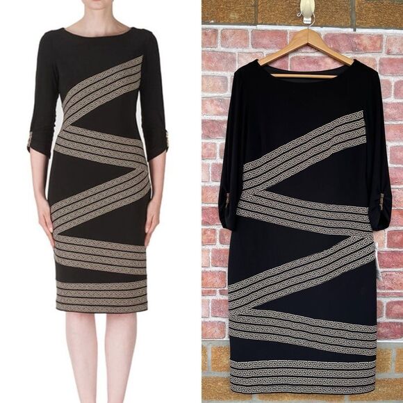 Joseph Ribkoff Geometric Pattern Dress size 14 - Picture 1 of 16